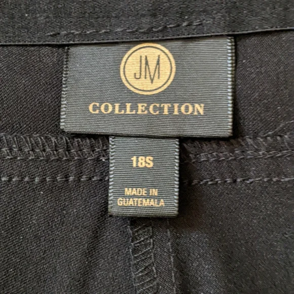 Black Curvy Fit Straight Leg Pants Women's 18 JM Collections New - Picture 9 of 14